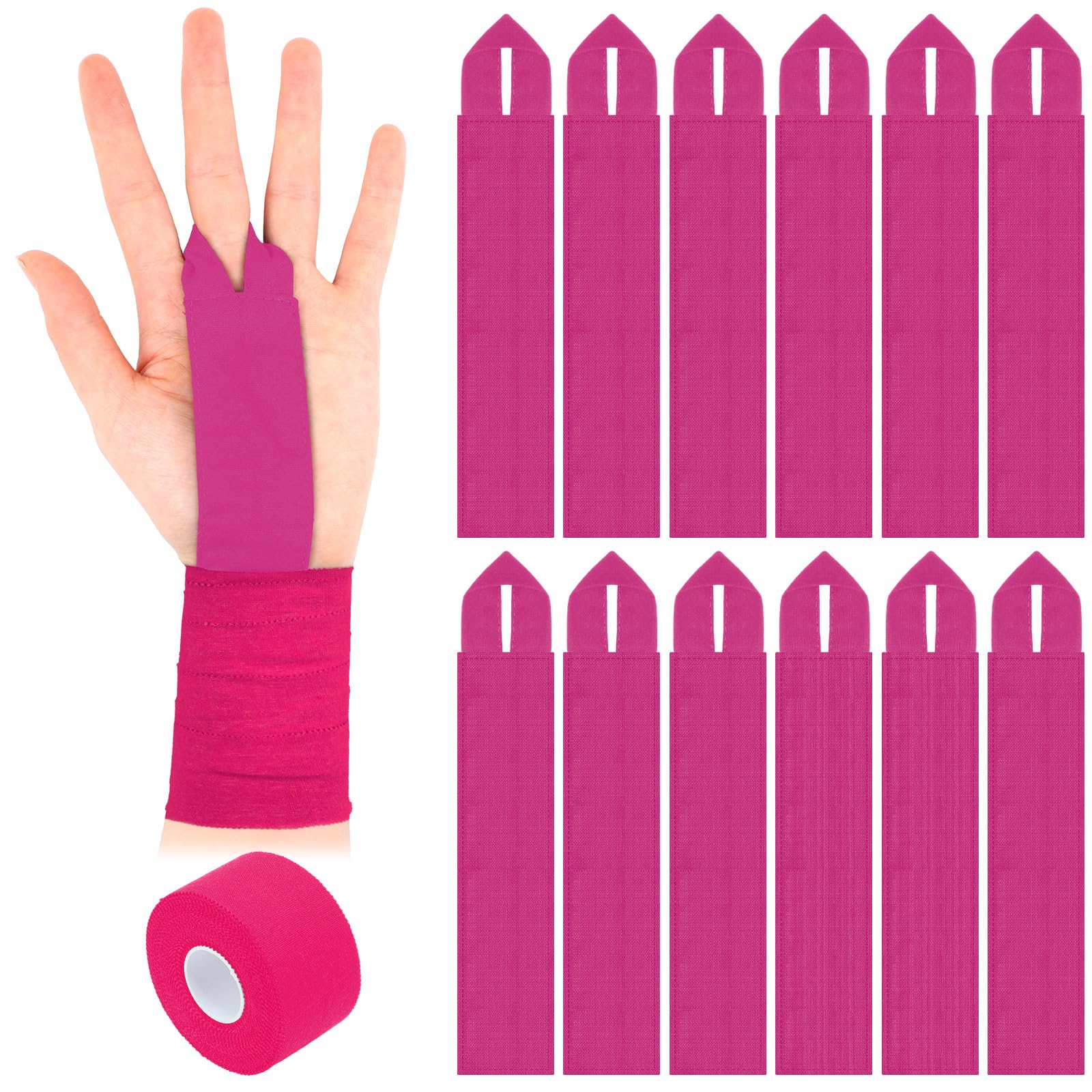 Teyva 12 Pcs Gymnastics Tape Grips with Roll Tape for Bars