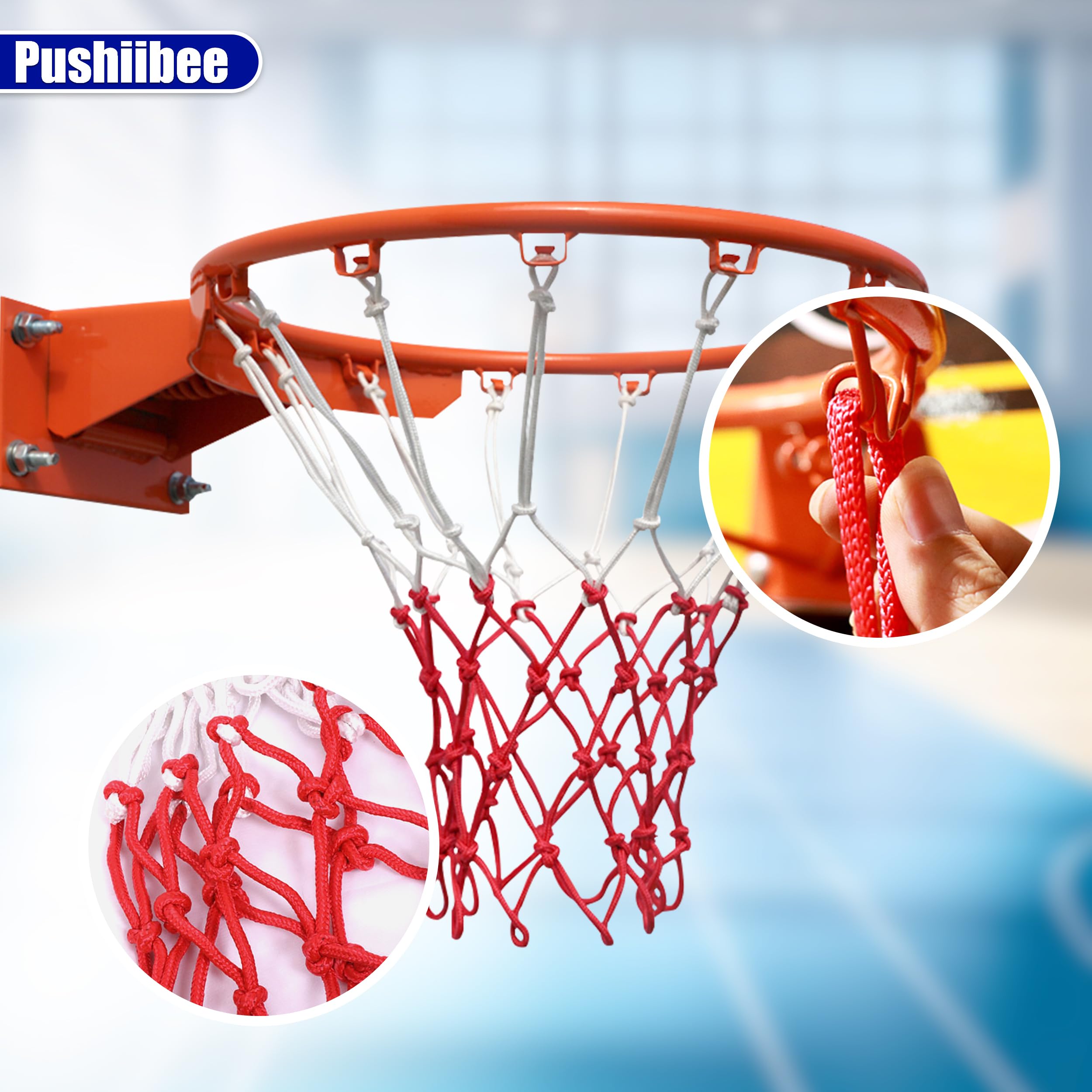 Red de Baloncesto, 4 Unidades Red para Canasta Resistente a la Intemperie, Red de Repuesto para Canasta Accesorio para Escuela, Parque, Patio, Interior y Exterior