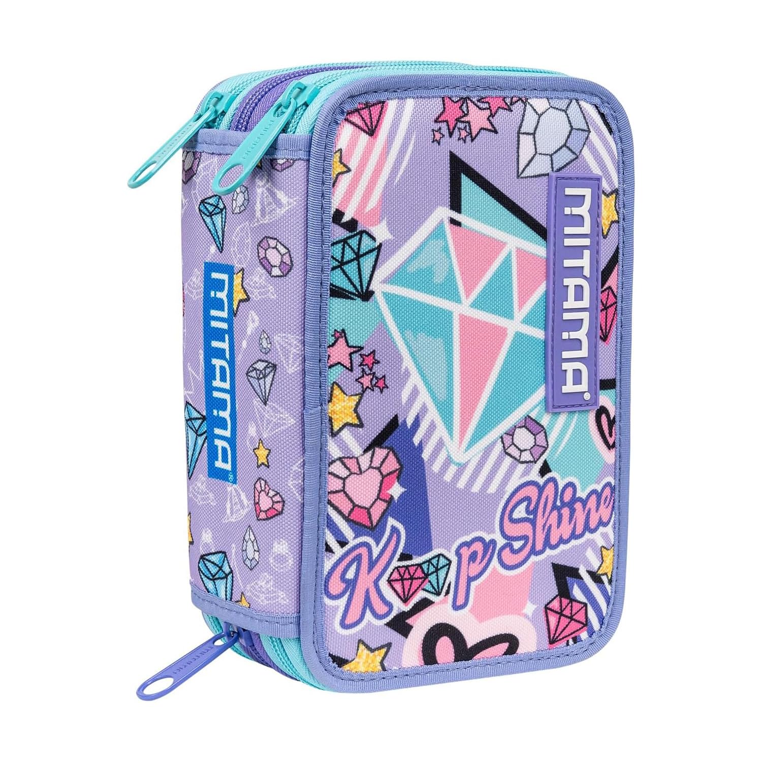 Totto Astuccio Scuola Due Scomparti Modello Erezo – 9,5x20x7 Cm, Stampa Multicolor Rosa, Abbinabile A Zaini Goctal E Krimmler - 2