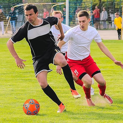 Miniatura 5 de 12 pelotas de fútbol a granel con 2 bombas, tamaño oficial, pelota de fútbol desinflada para interior y exterior, juego deportivo, entrenamiento