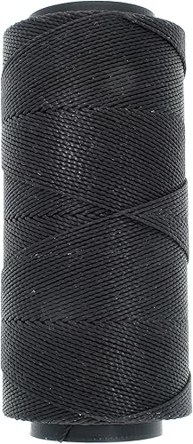 The Beadsmith Knot It - Cable de poliéster encerado, 0.039in de diámetro, carrete de 472.4ft (472 pies) (negro)