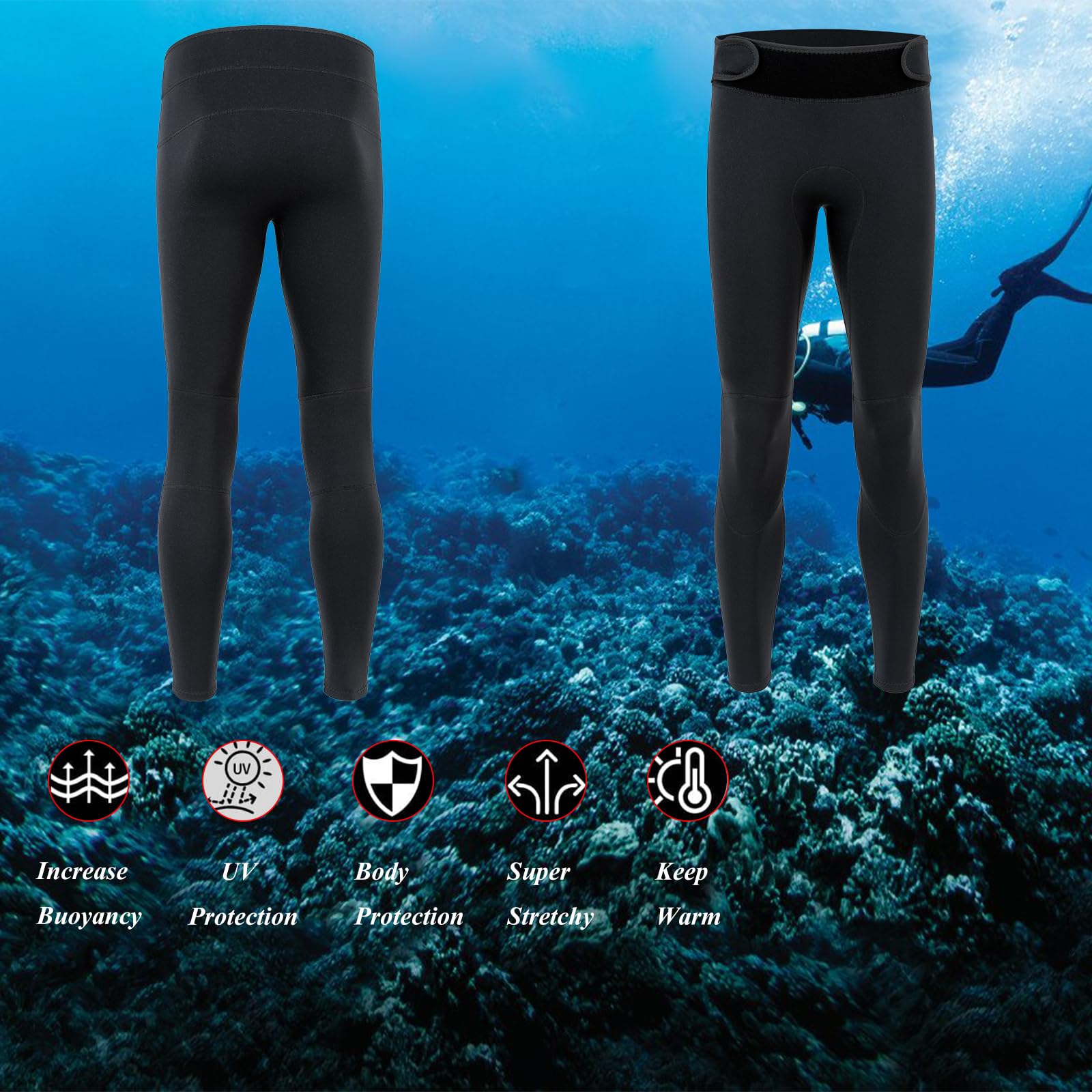 Pantaloni In Neoprene 2 Mm Per Uomo E Donna – Termici Per Nuoto, Surf, Snorkeling E Kayak