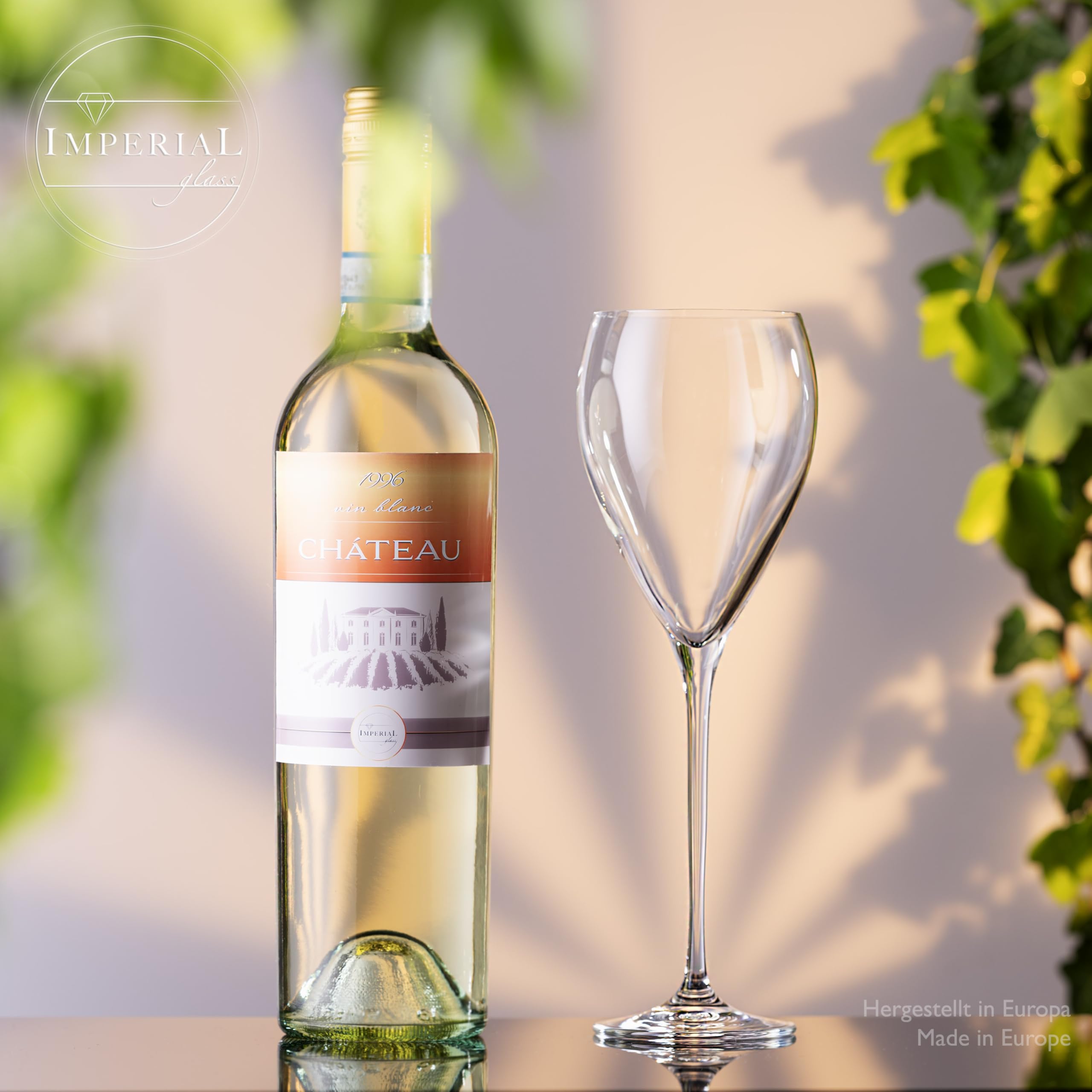 Imperial París - Juego de 6 copas de vino blanco en forma de gota (350 ml, aptas para lavavajillas)