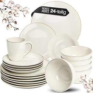 Sponsored You’re seeing this ad based on the product’s relevance to your search query.Learn more about this advertisement Moritz & Moritz SENSE 24-Piece Crockery Set for 6 People, Beige, Stylish Stoneware Crockery Set, Scratch, Microwave and Dishwasher Safe, Dining Set, Dinner Service, Crockery Service for 6 People