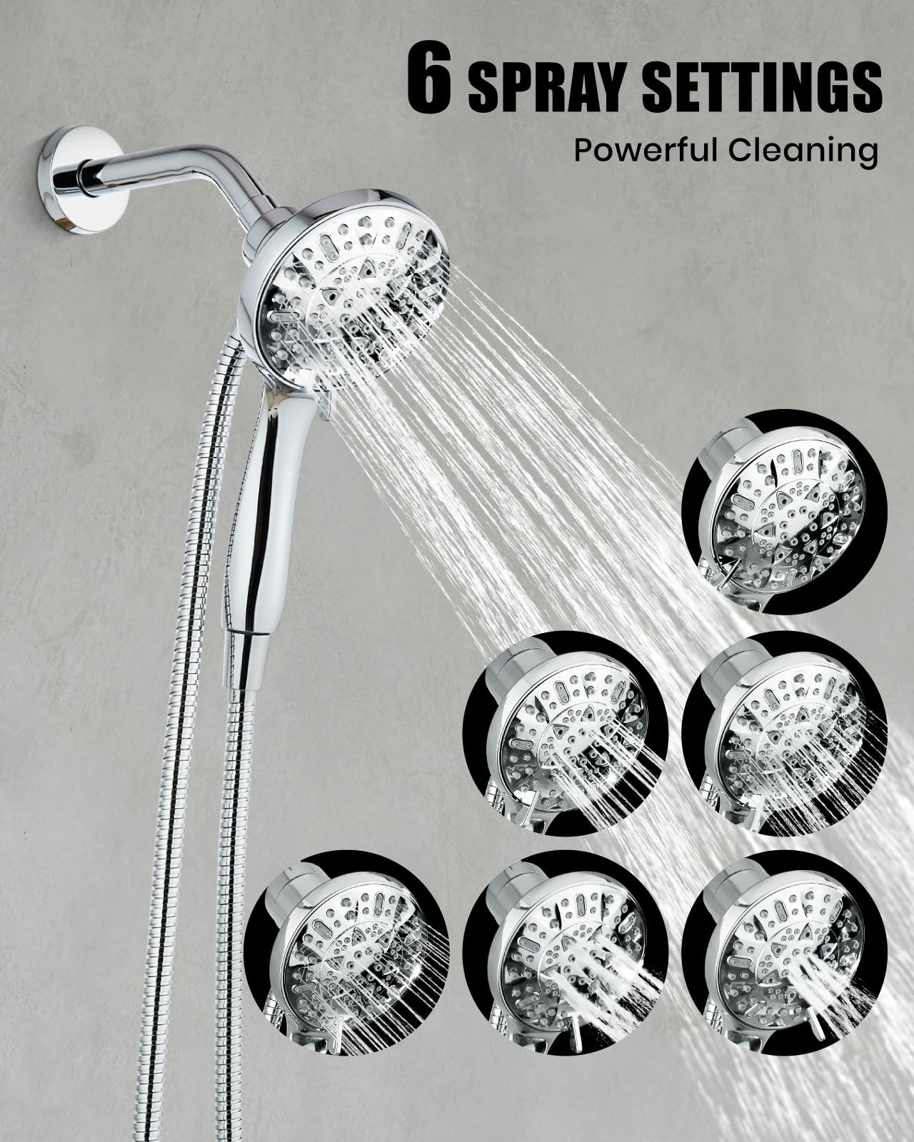 Brassqueen Shower Faucet Set - 6 Spray Modes -4