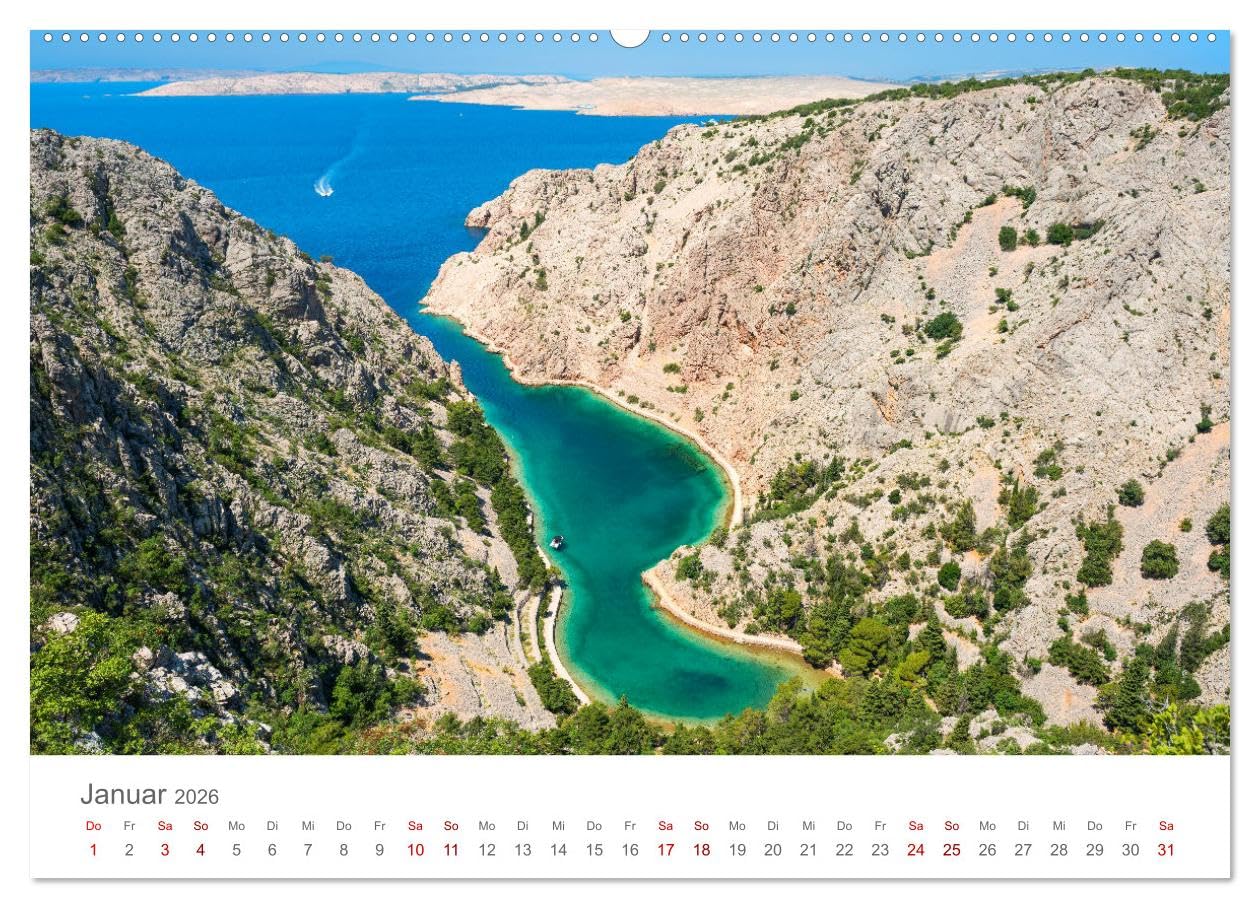 KROATIEN - Perle der Adria (Wandkalender 2026 DIN A2 quer), CALVENDO Monatskalender: Highlights einer Reise durch Kroatien (CALVENDO Orte)