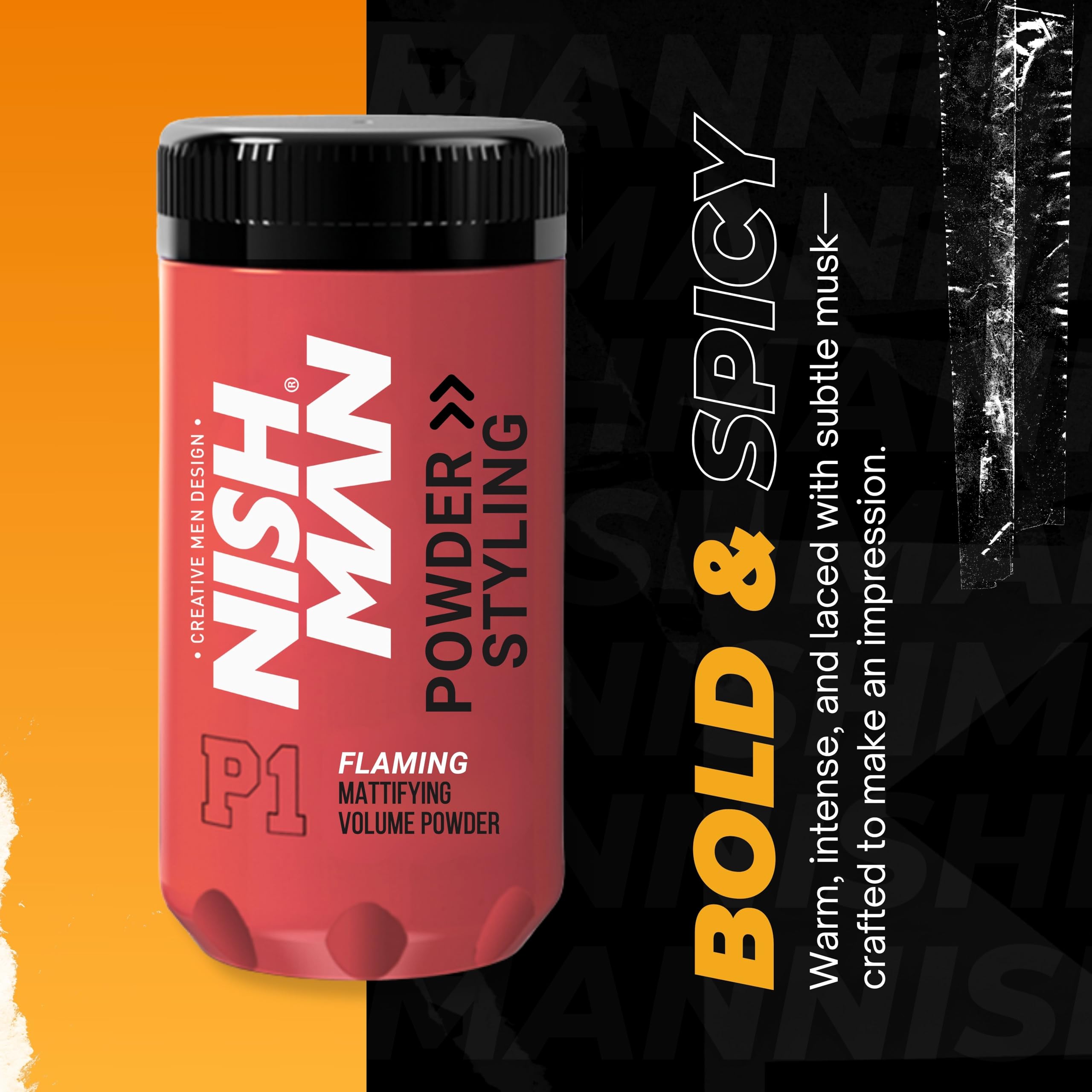 NISHMAN Hair Styling Powder P1 Flaming 20g - Mango Scent - Maximum Volume Boost and Texture - Flexible Hold and Matte Finish - Image 4