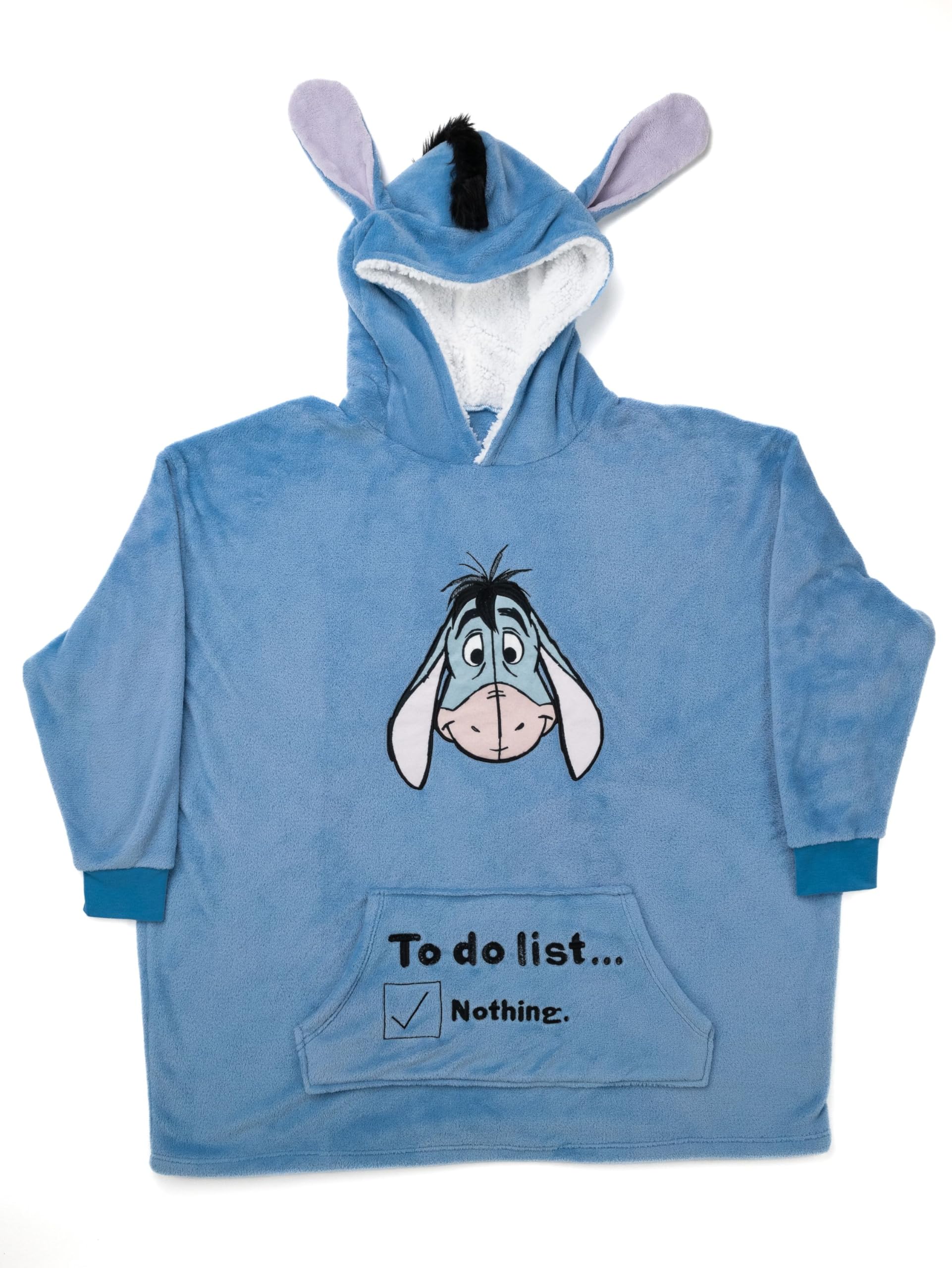 Disney I-Aah âne Oversize Hoodie Cozy avec Oreilles pour Femmes - Winnie Puuh Surdimensionné Pull Douillet Pull Couverture Moelleux Bleu pour Femmes