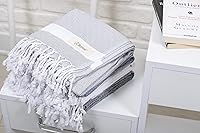 Vista 5 de Bersuse Toalla turca Laodicea 100% algodón, 37 x 70 pulgadas, gris plateado