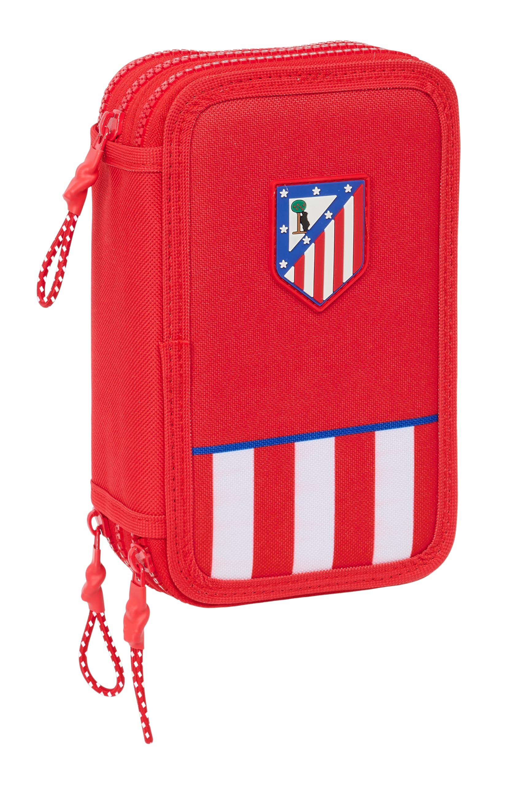 Safta ATLÉTICO DE MADRID - Estuche Escolar con 36 Útiles Incluidos, Estuche Infantil, Estuche Niño, Ideal para Niños de 5 a 14 Años, Cómodo y Versátil, Calidad y Resistencia, 12.5x5.5x19.5 cm, Color Rojo