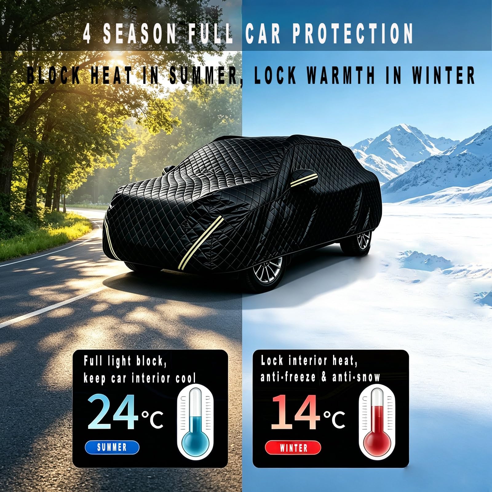 Telo Copriauto da Esterno per Dacia Duster Extreme MY26 Eco-G 120, Copriauto Antigrandine Tutte le Stagioni Impermeabile Anti-UV Anti-Neve Anti-Gelo