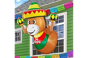 Cinco de Mayo Mexican Inflatable Donkey Lawn Decorations with LED Lights
