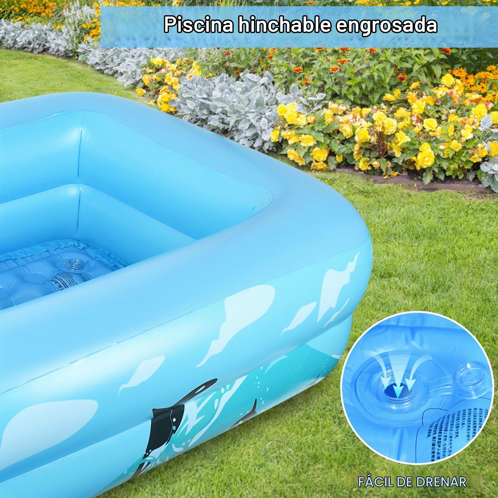 Piscina Hinchable para Niños, 110 x 83 cm Piscina Hinchable de Bebés, Piscina Hinchable Infantil, Verano Piscina de Agua para Niños, Piscina Inflable de jardín Exterior Interior