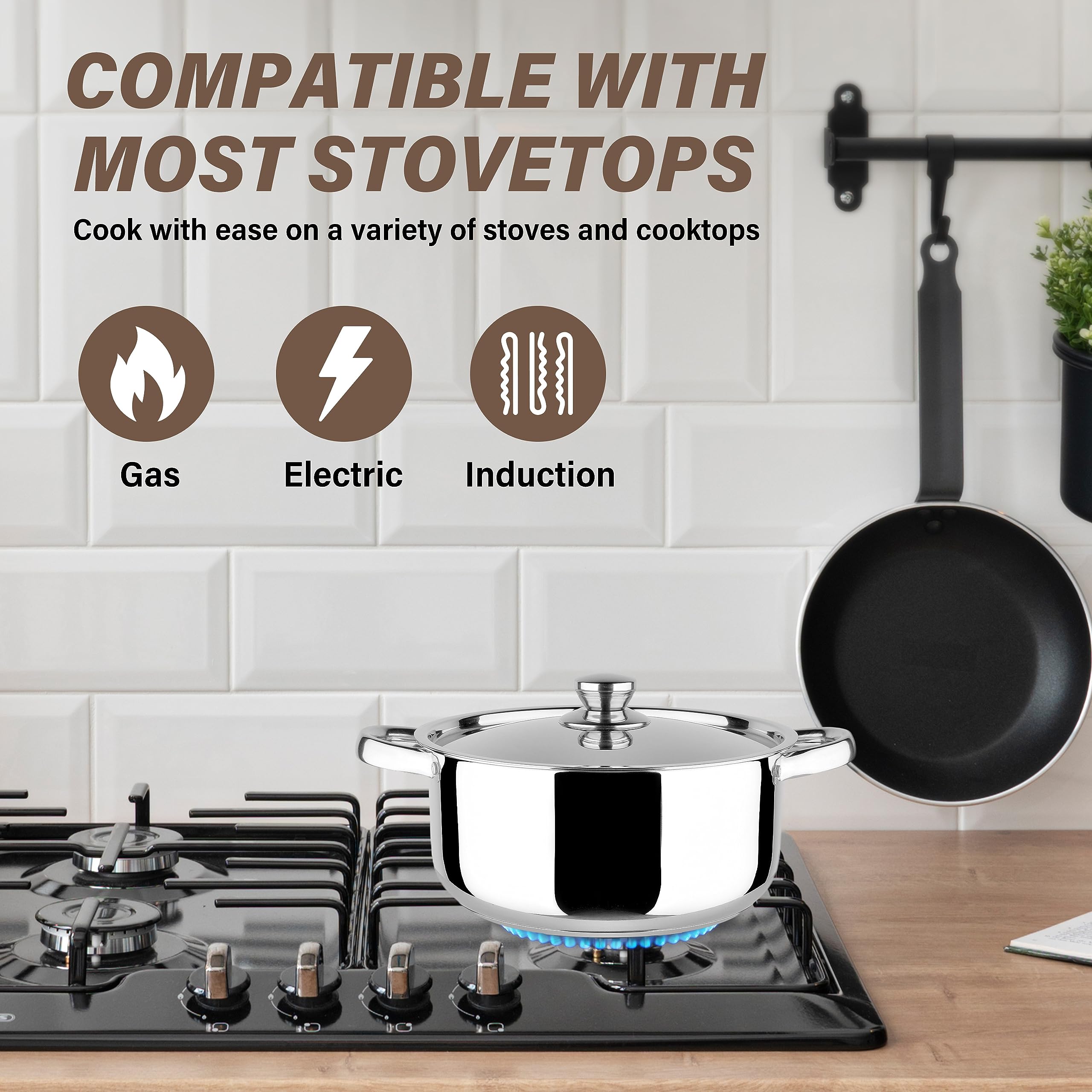 Snapklik.com : Stainless Steel 6-Piece Cookware Set: Mirror Polished