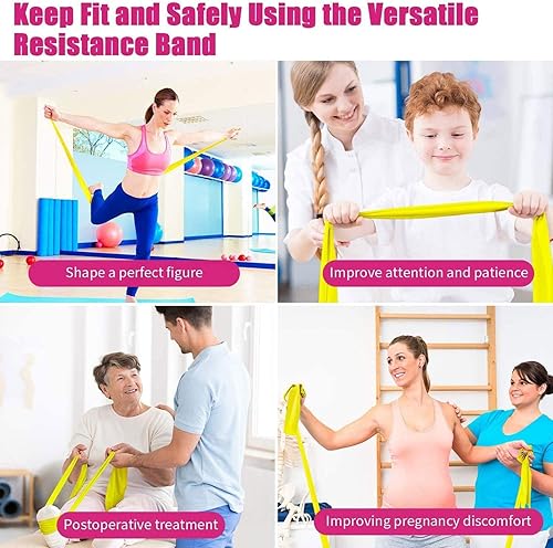 Miniatura 4 de Resistance Bands - 2m Professional Latex Elastic Band for Home or Gym Upper & Lower Body, Physical Therapy, Strength Training, Yoga, Pilates, Rehab