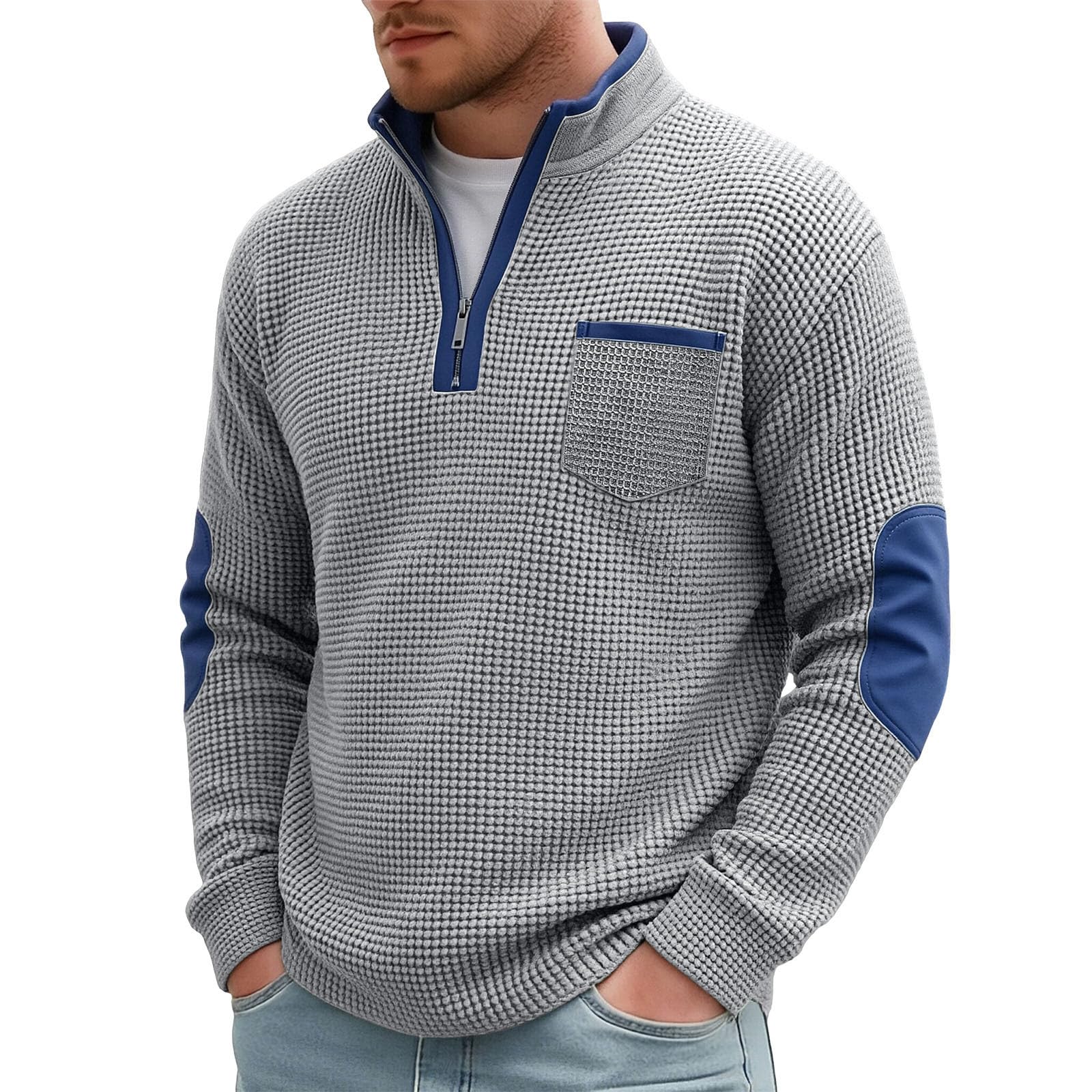 Felpa Uomo con Zip Tinta Unita Felpe con Tasche Slim Fit Comodo e Casual | Stile Casual Versatile, Taglio Comodo e Girocollo Pulito, Facile da Abbinare con Jeans, Pantaloni o una Giacca Leggera