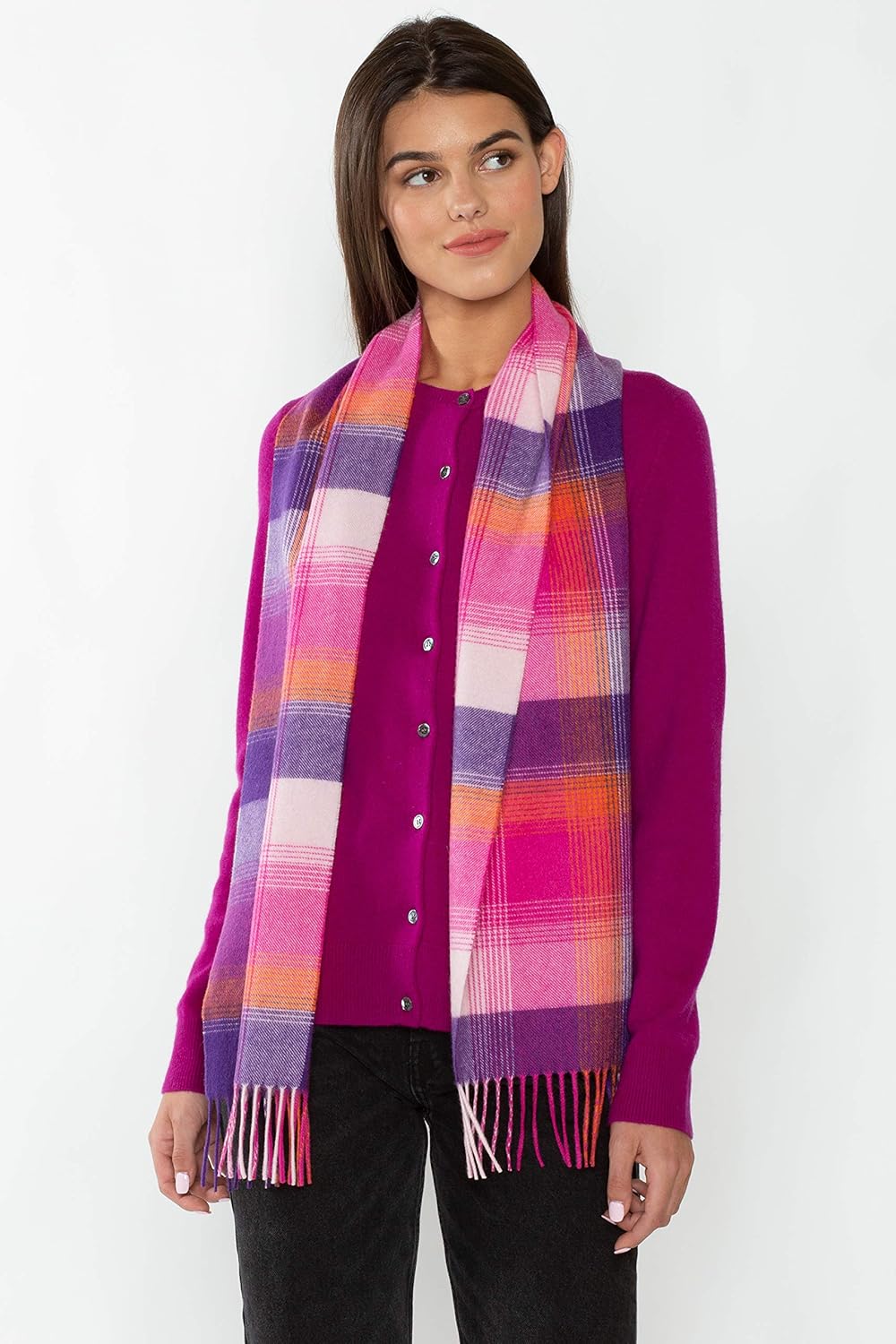 JENNIE LIU Women's 100% Pure Cashmere Scarf 75"x12" Cashmere Scarves for Women - Image 2