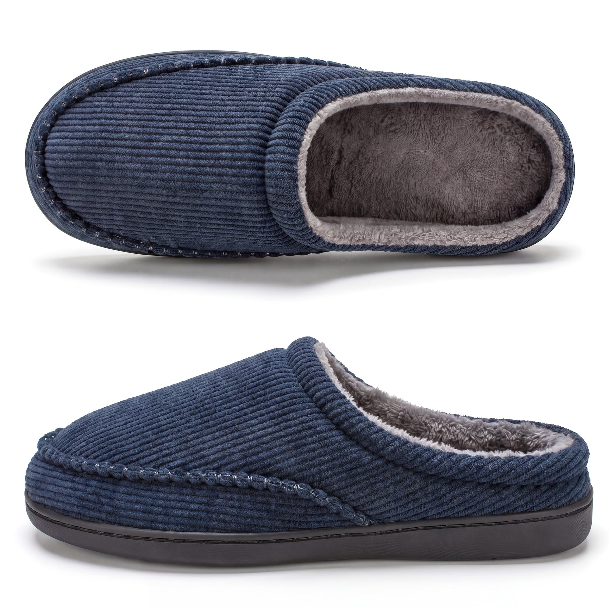 cosyone1997 Mens Slippers Memory Foam Non Slip Backless Moccasins