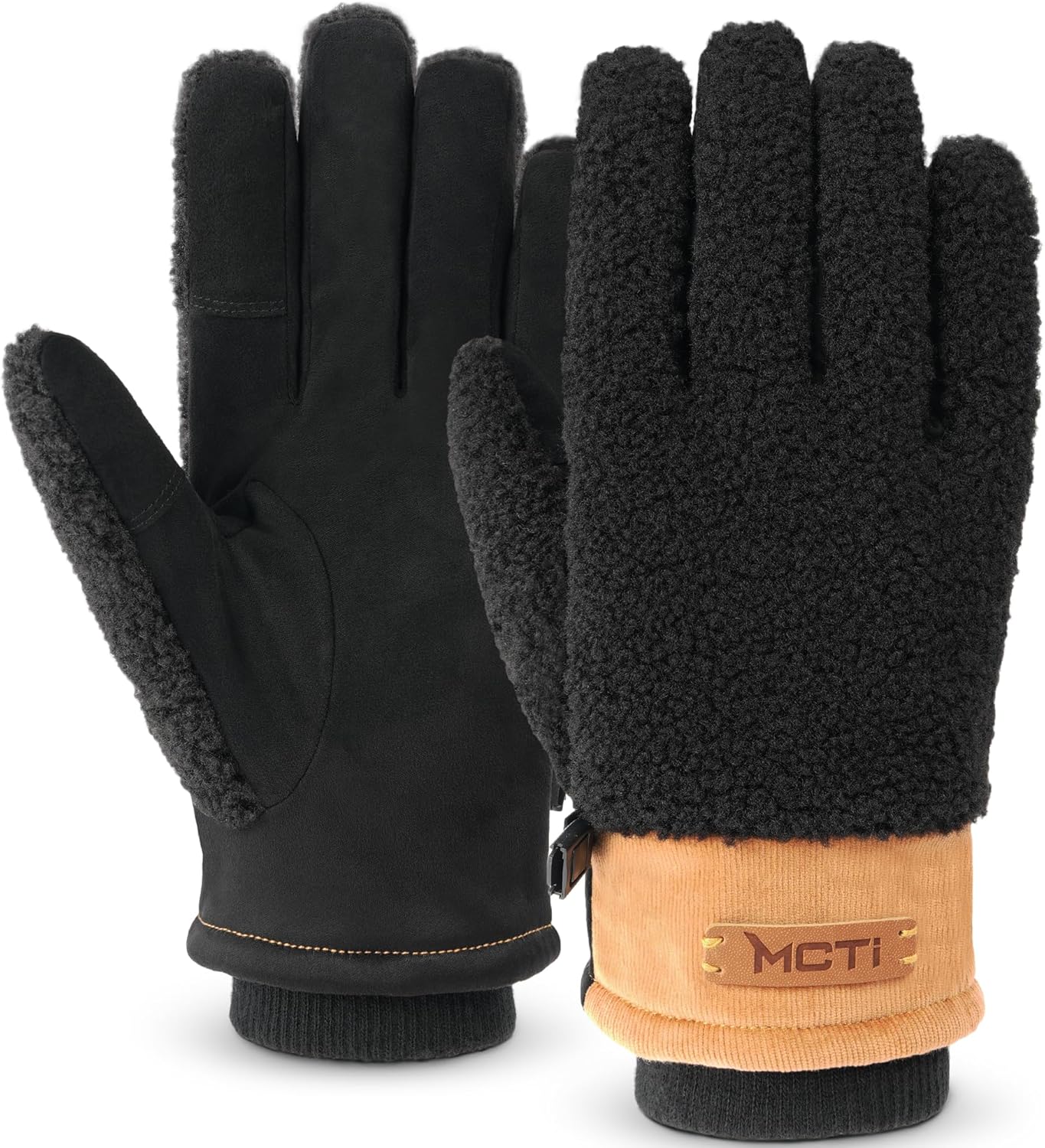 MCTi Winter Sherpa Gloves for Women Warm for Cold Weather Touchscreen Fleece Lining