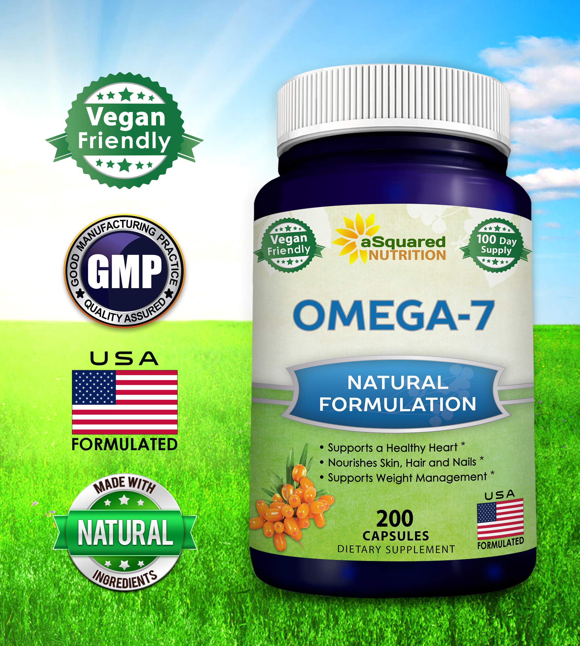 Purified Omega 7 Fatty Acids 200 Capsules from Natural Sea