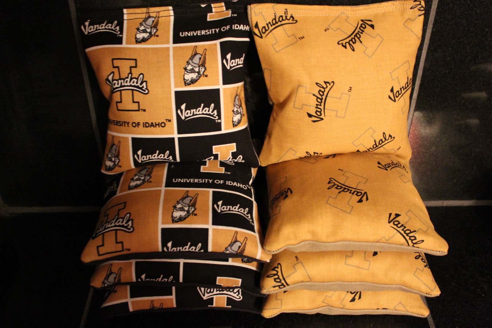 Idaho Vandals 8 Cornhole Bean Bags/BAGGO TOSS Game Handmade! New!