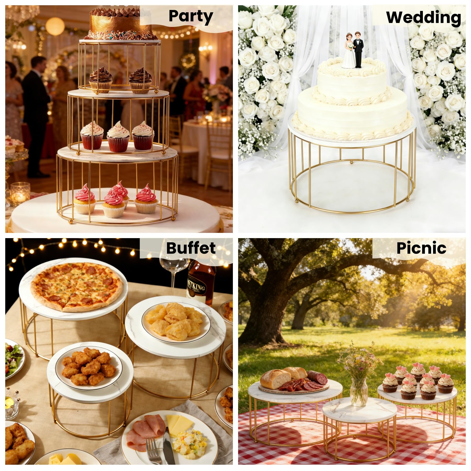 Widybord Alzata rotonda a 6 ripiani per macaron, cupcake, macaron, espositore per attrezzi, decorazione per matrimoni, feste di Pasqua