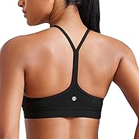CRZ YOGA Butterluxe Y-Back Sports Bra Women Padded Racerback Low Impact Yoga Workout Top Spaghetti Straps