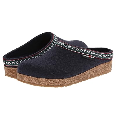 Haflinger GZ Classic Grizzly Clog Shoes Med Blue