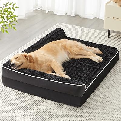 BFPETHOME Orthopedic Dog Bed for Large Dogs-Big Waterproof Sofa Dog Bed with Removable Washable Cover, Washable Pet Bed with Waterproof Lining and Nonskid Bottom,Pet Bed for Large Dogs