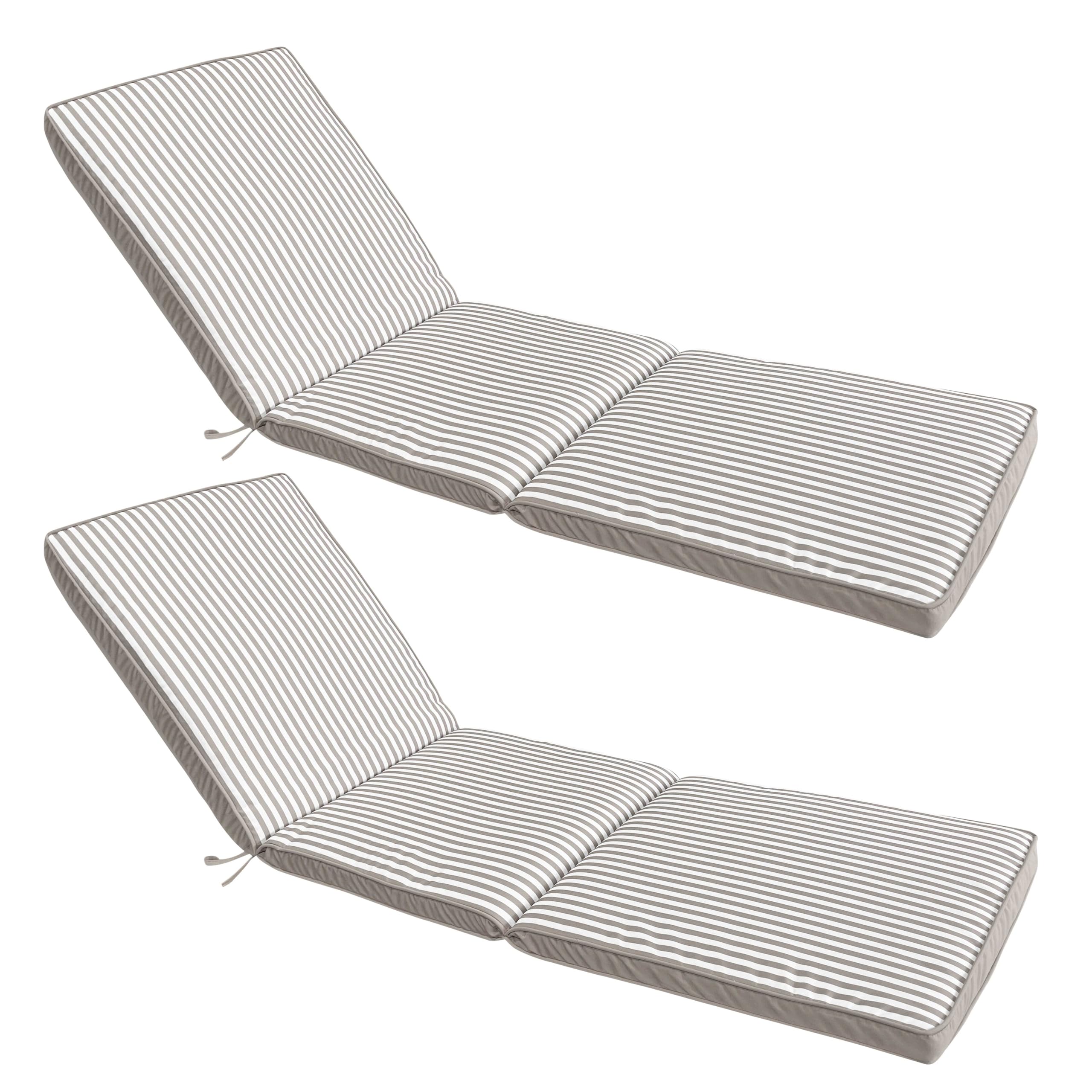 Oviala Lot de 2 Coussins pour Bain de Soleil 186 x 53 cm Polyester Taupe