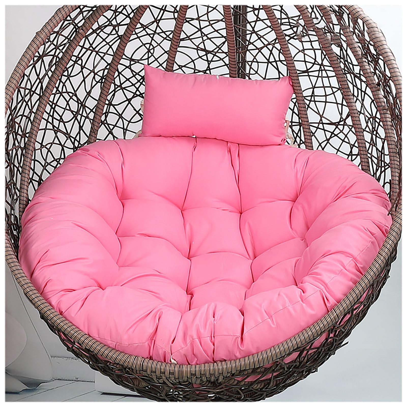 Coussin fauteuil oeuf suspendu rose 120cm pour remplacer un matelas usé et dur