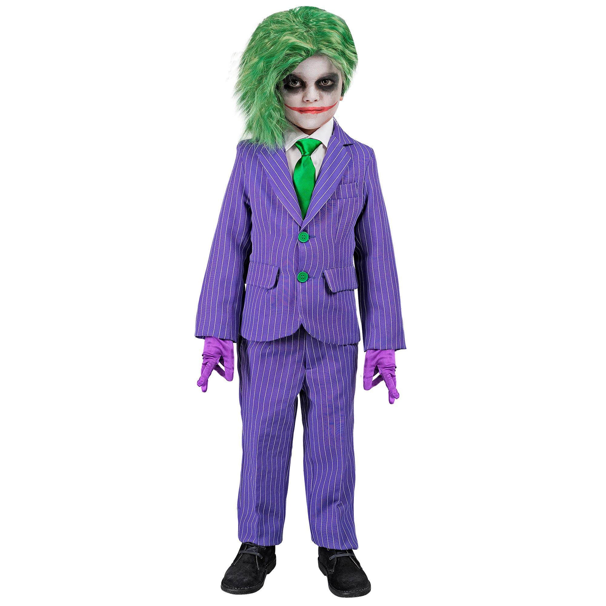 W WIDMANN MILANO Party Fashion - Costume da clown cattivo per bambini | Completo viola con giacca e pantaloni in stile clown assassino per Halloween, Carnevale, feste a tema horror