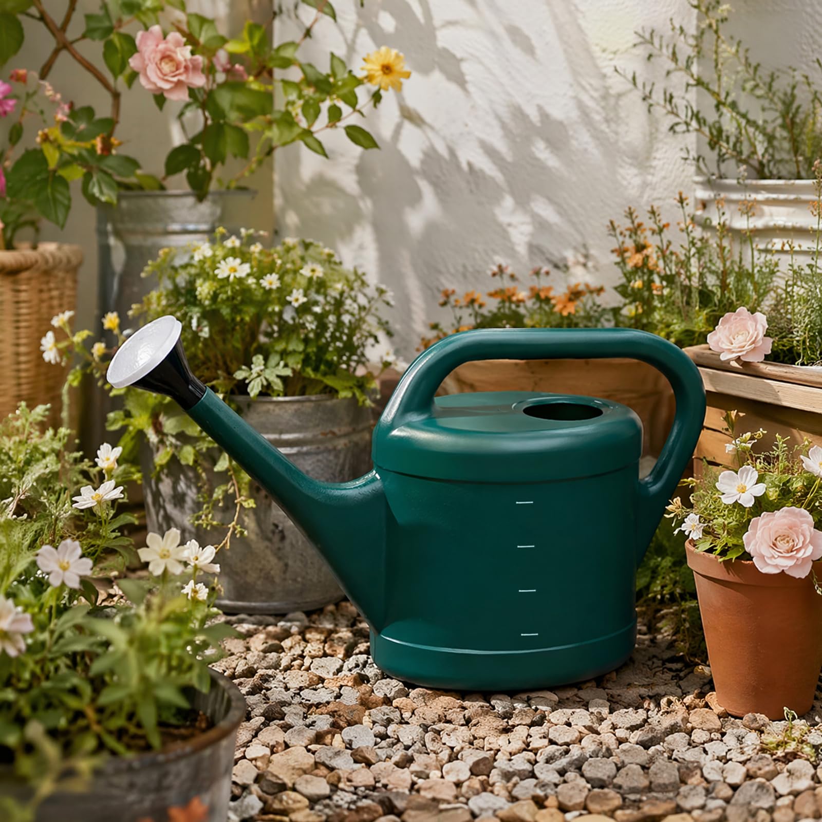 Arrosoir de jardin, récipient d'eau portable léger avec poignée, tête d'arrosage de grande capacité pour l'entretien des fleurs de jardin et de cour