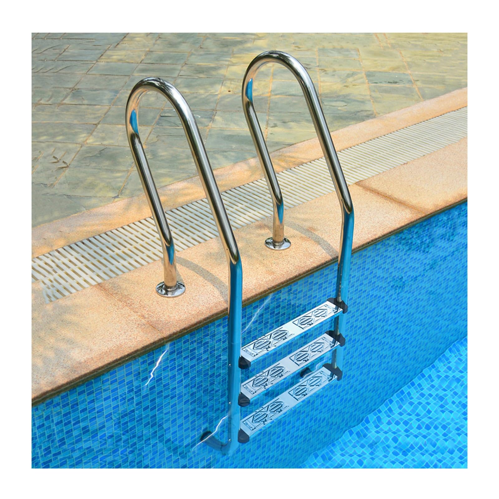 TYYCKJ Pool Ladder, 304 Stainless Steel Pool Climbing Equipment with Handrails, Suitable for Spas, Swimming Pools, and Bathrooms(3 steps)