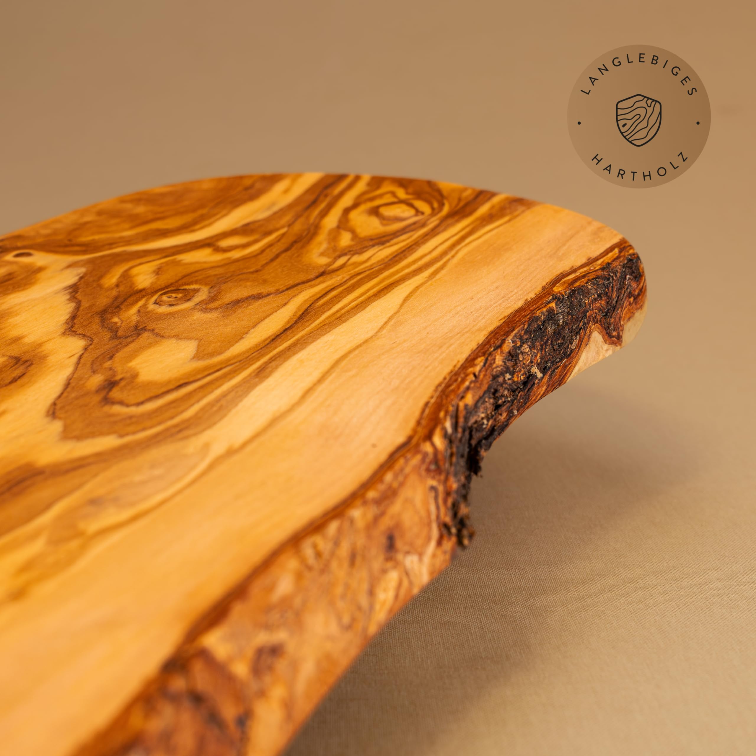 Madera De Olivo Tabla De Cortar De Tunecina - Hecha A Mano, 35-38 Cm, Ideal Para Servir Y Cortar Tabla Cortar