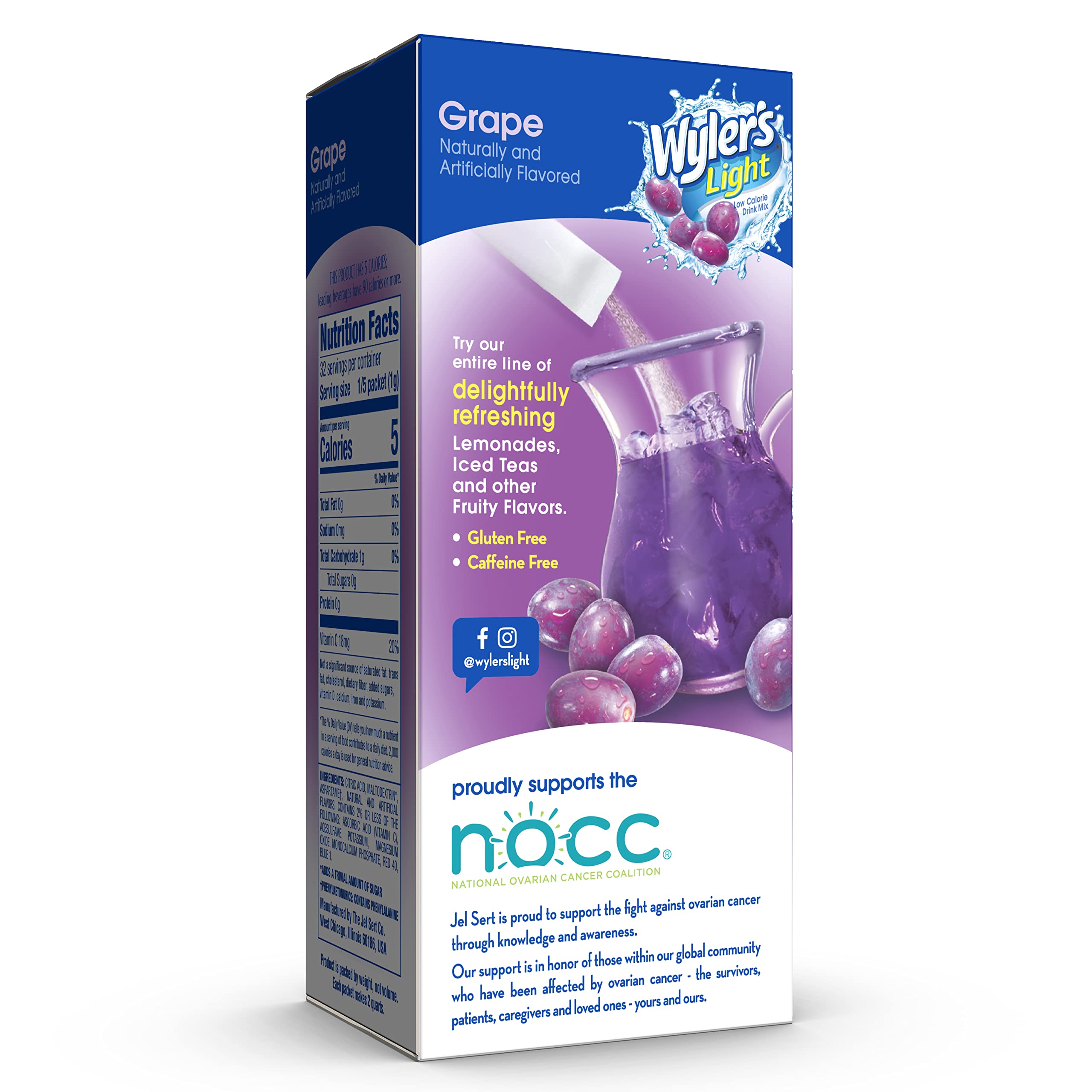 Wyler's Light Brocca per acqua, mix di bevande, uva, 36 pacchetti