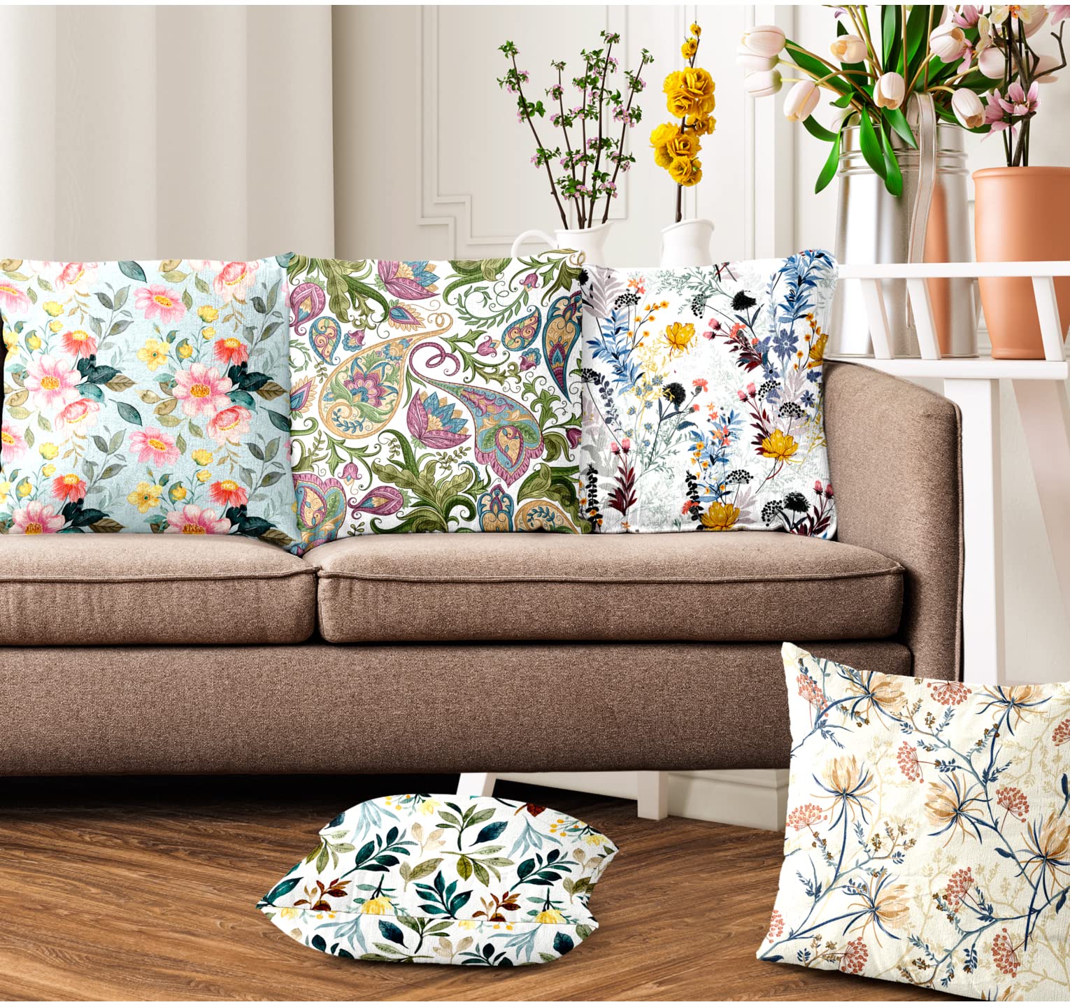 Ultimate Trends Polyester Digital Modern Printed Cushion Cover 18x18 Set of 5, Multi Color (UTCC-1208_ 18) (B09Y5G578H) Amazon Price History, Amazon Price Tracker