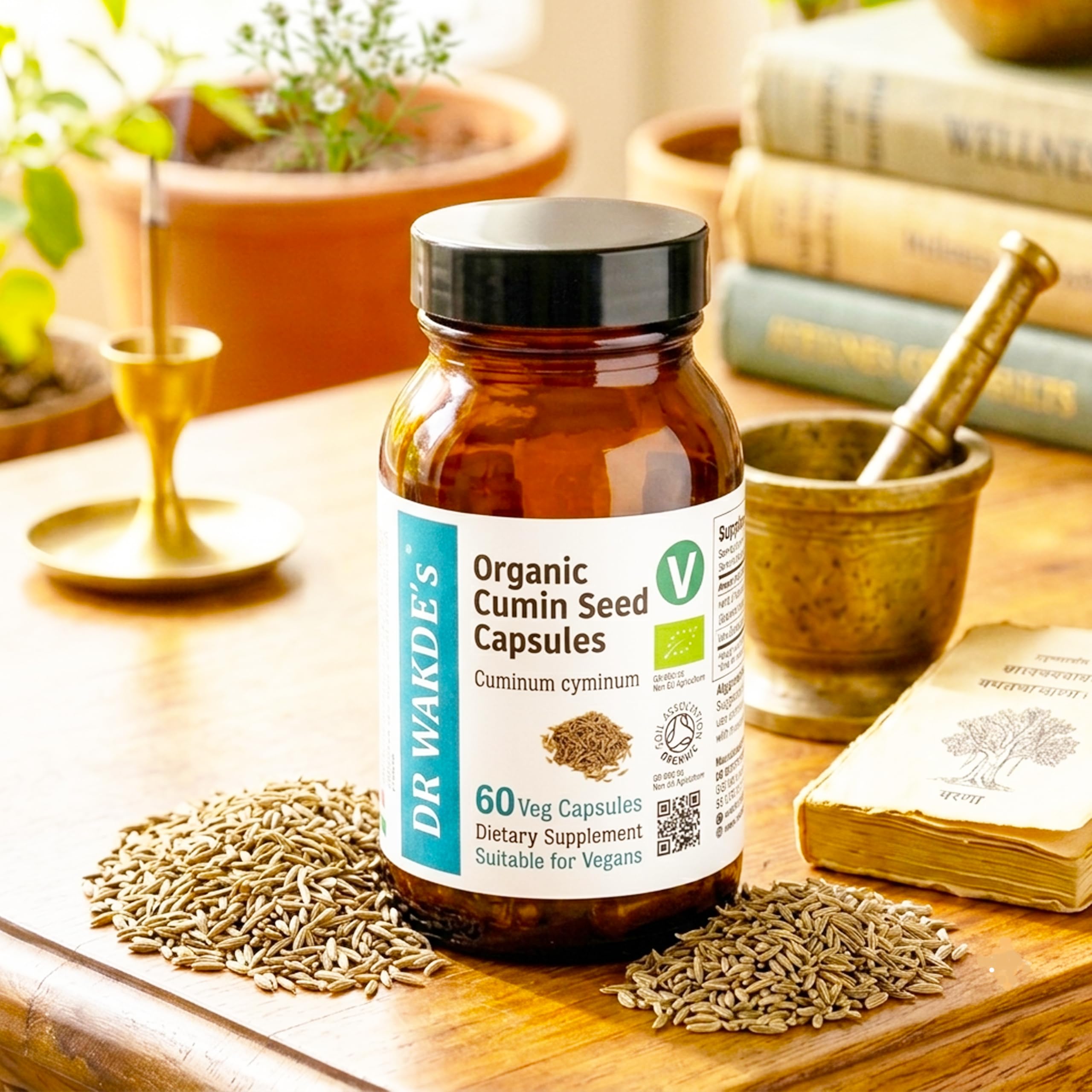 DR WAKDE'S Kreuzkümmel-Kapseln (Cumin) I 100% Kräuter I 60 Vegetarische Kapseln I Ayurvedische Nahrungsergänzung