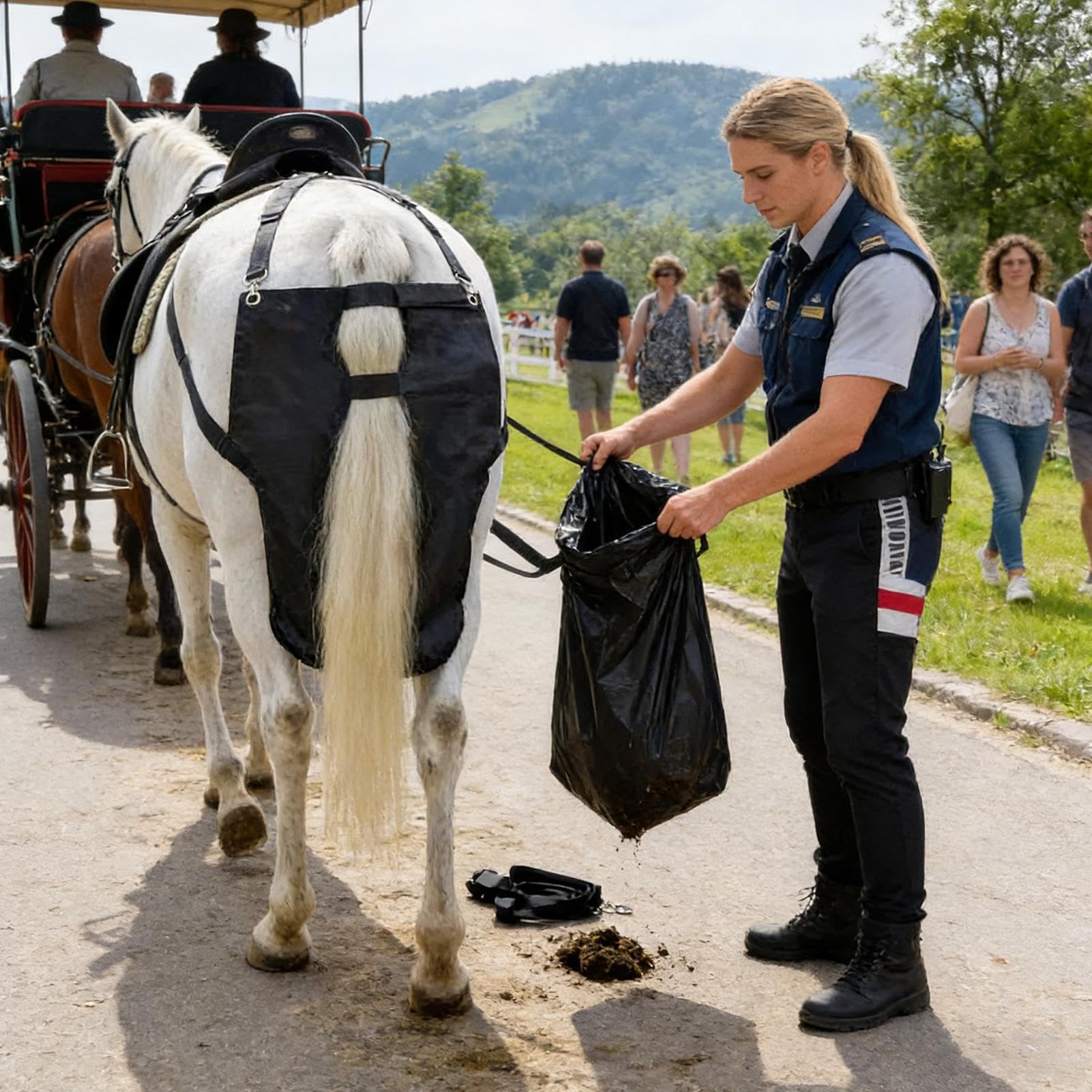 Sacca per Letame di Borsa Impermeabile e Portatile per Raccolta e | Borsa per Letame di Cavallo Pieghevole Per Parco, Strada, Interni, Veicolo, Fattoria, Eventi