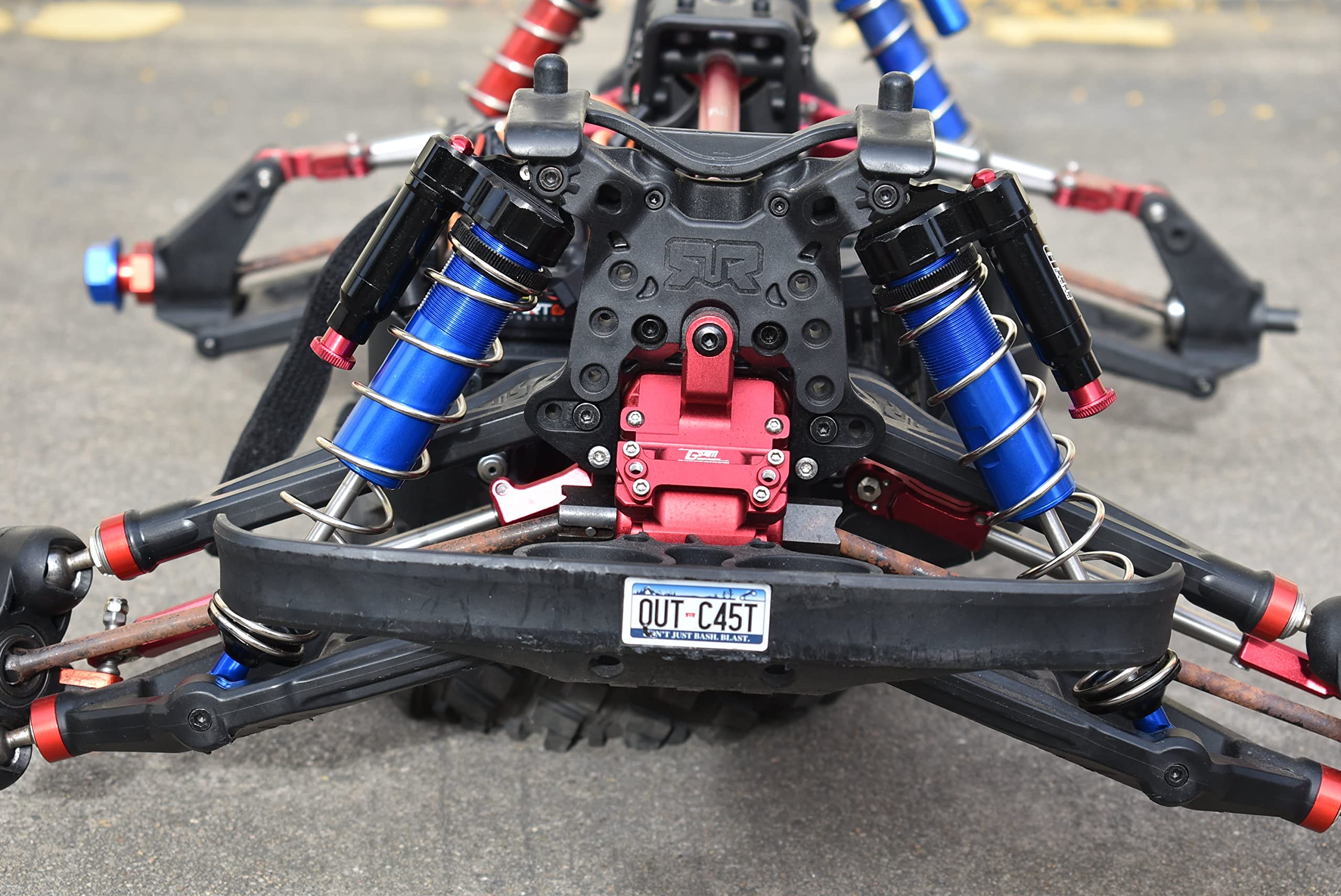 GPM for Arrma 1:5 KRATON 8S BLX-ARA110002 Upgrade Parts Aluminum 6061-T6 Rear L-Shape Piggy Back (Built-in Piston Spring) Adjustable Spring Dampers 187mm - Silver