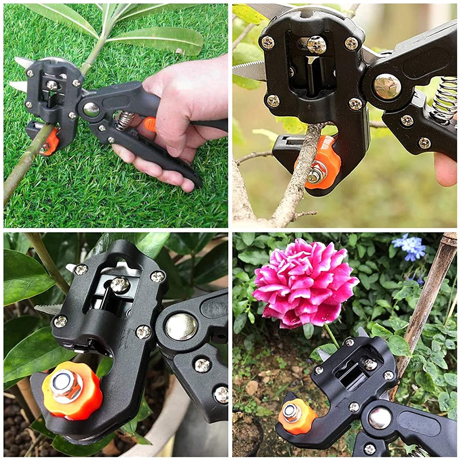 Attrezzi per innesto per alberi da frutto, Attrezzi per potatore da giardino, 2 in 1 Kit di forbici per potatura per innesto da giardino, Forbice per innesto professionale con nastri per innesto