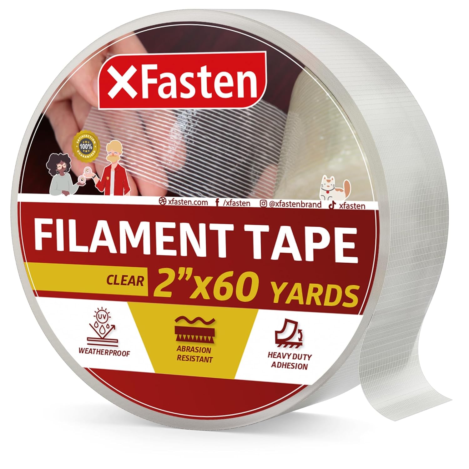 XFasten Heavy Duty Filament Tape, 2 Inch by 60 Yards Buy Online at