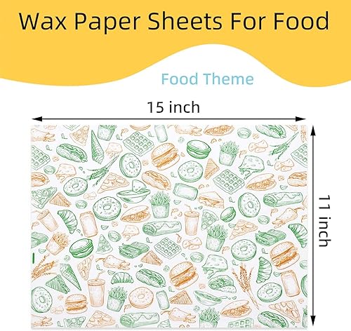 Miniatura 2 de 300 hojas de papel de delicatessen de 11 x 15 pulgadas, hojas de papel encerado para alimentos, papel de envoltura de sándwich resistente a la