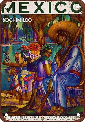 Letrero de metal de 12 x 16 pulgadas, turismo mexicano, decoración de pared vintage para el hogar, pub club, cafetería, bar