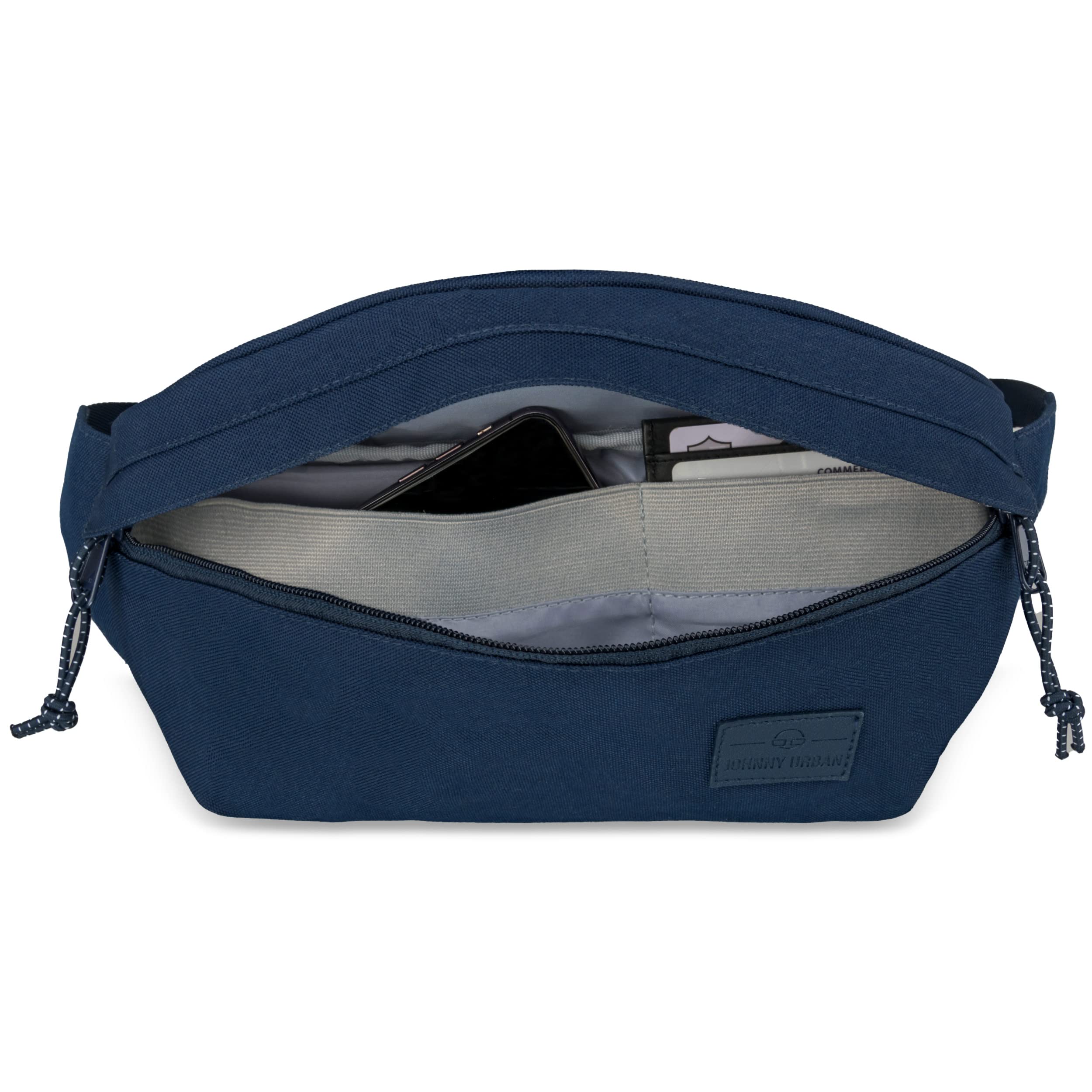 JOHNNY URBAN Riñonera Hombre y Mujer Azul - Tom - Riñoneras Hip Bag para Festivales y Deportes - Bolsa de Cintura Hipster Fanny Pack Bolso de Viaje - Repelente al Agua