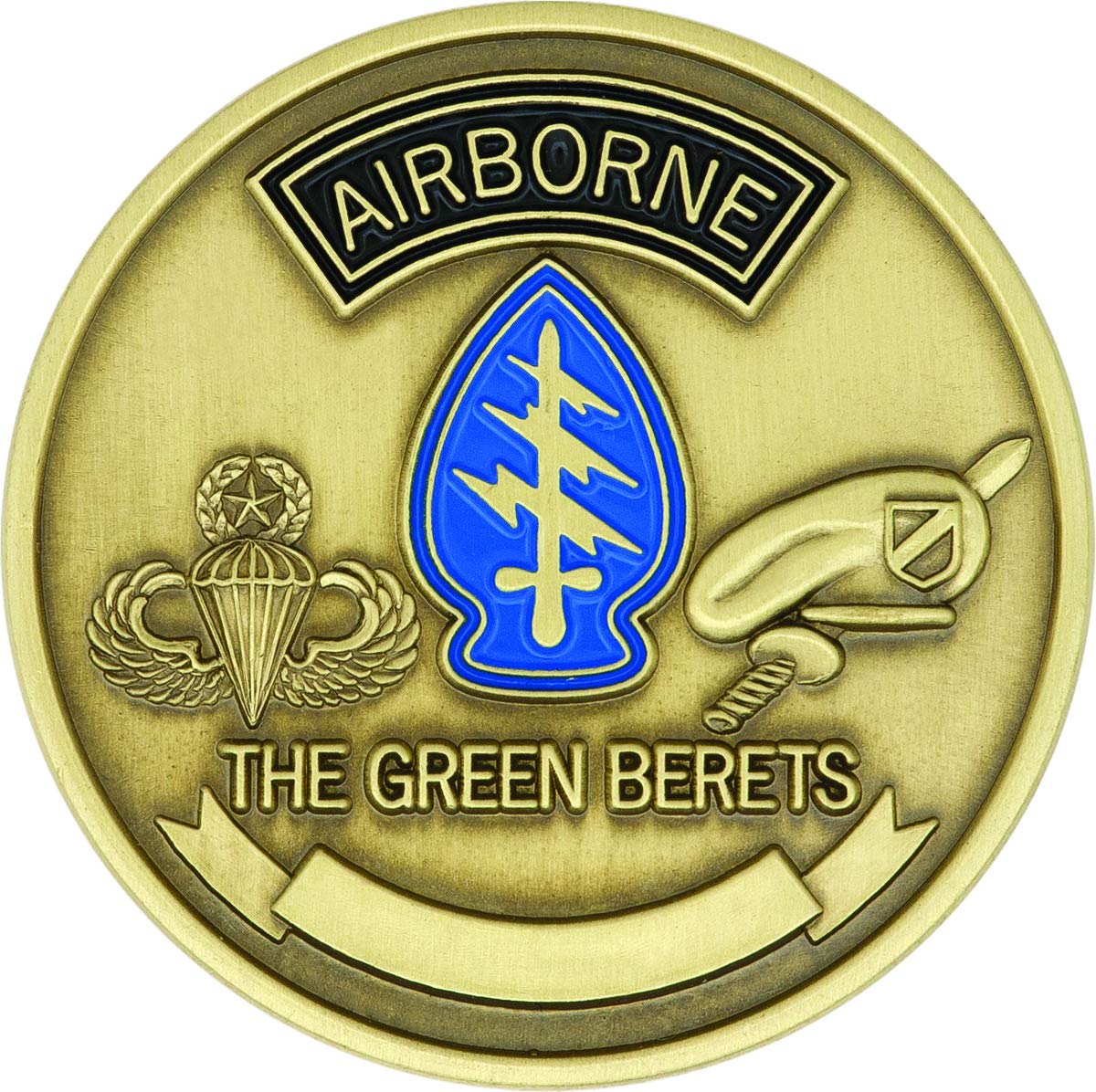 20th Special Forces (Airborne) Challenge Coin Brass Ox