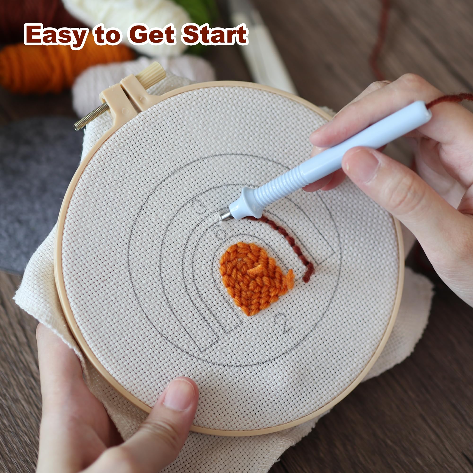 Beginner Craft Projects 6PCS Punch Needle Coasters Kit - DIY Embroidery ...