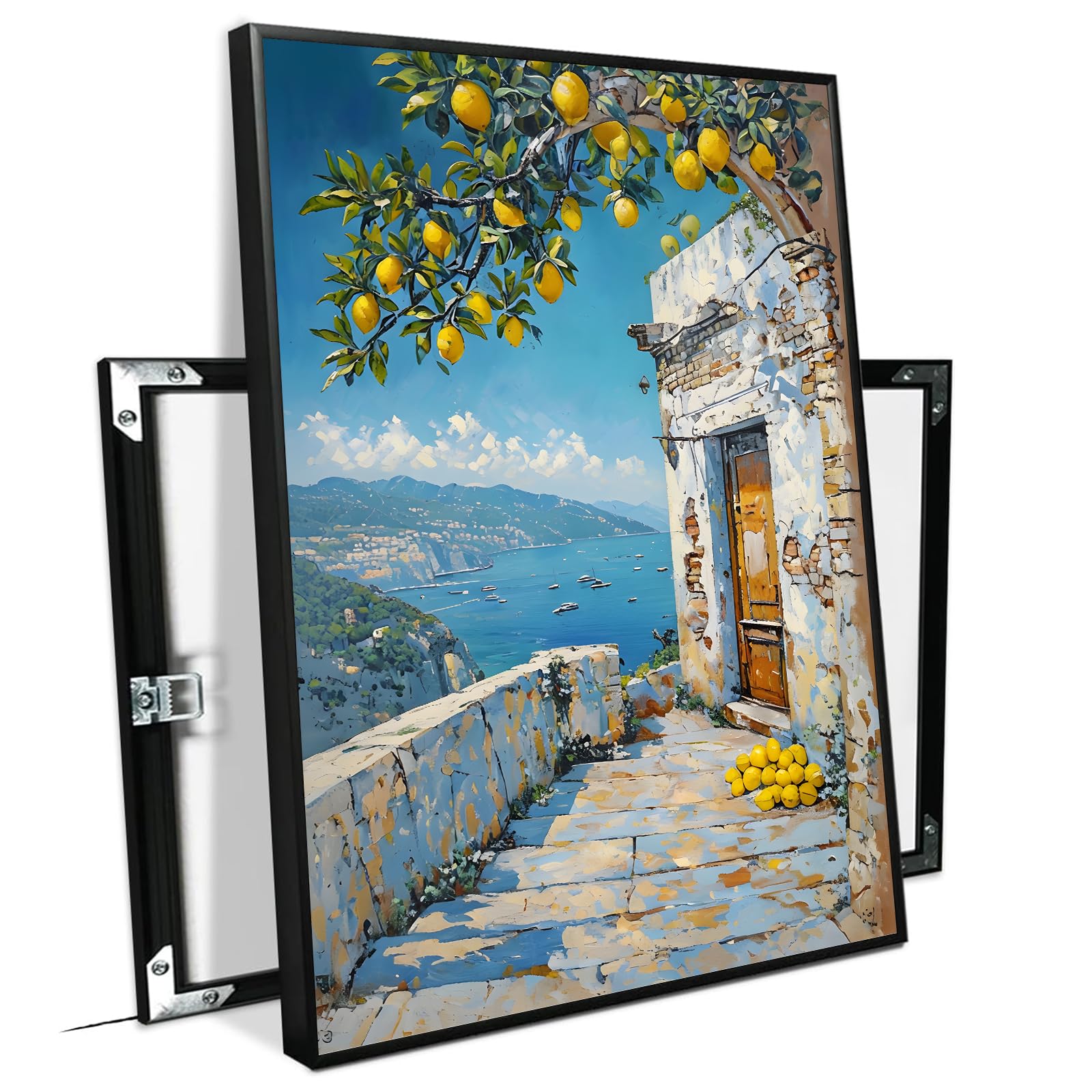 Amalfi lemons vintage print country farmhouse mediterranean wall art beautiful room decor rural still life town living home bedroom living room wall