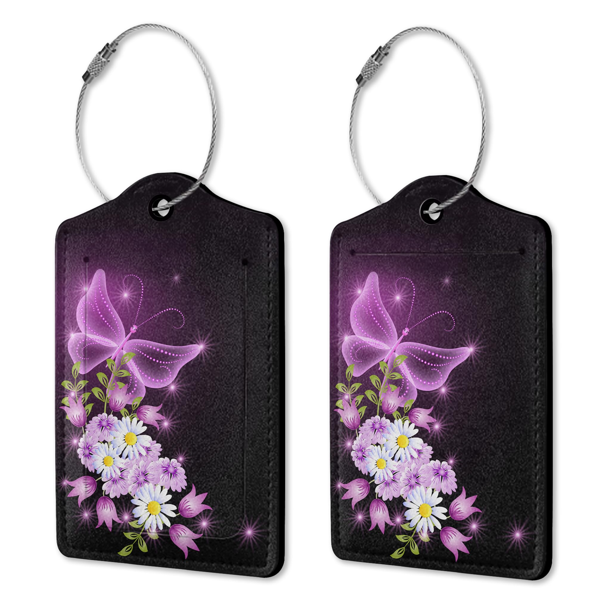 Lot De 2 étiquettes De Bagage Pour Valises, étiquettes De Bagage