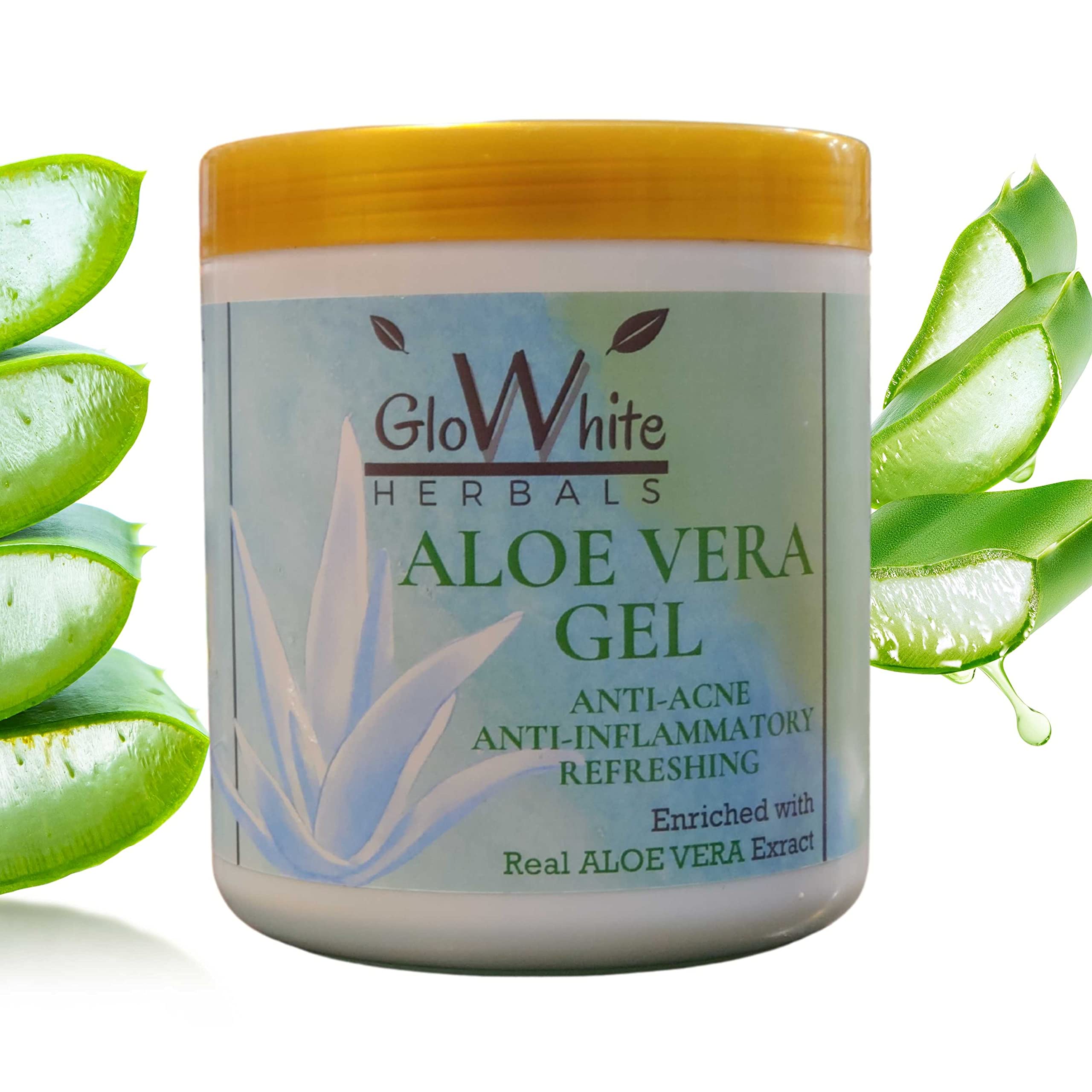 GloWhite Herbals Pure Aloe Vera Skin/Hair/Body Gel With Vitamin E & Natural Emollients (Paraben Free), 1kg